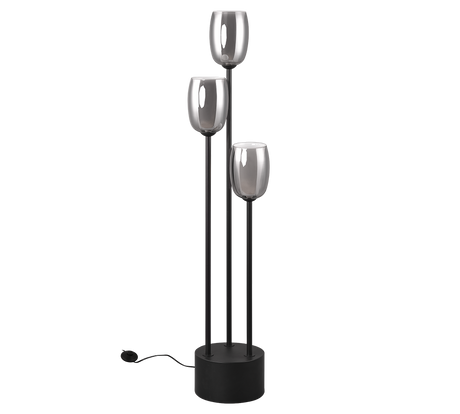 Lámpara de pie Trio Barret LED negro mate 3000K 140cm 417500354