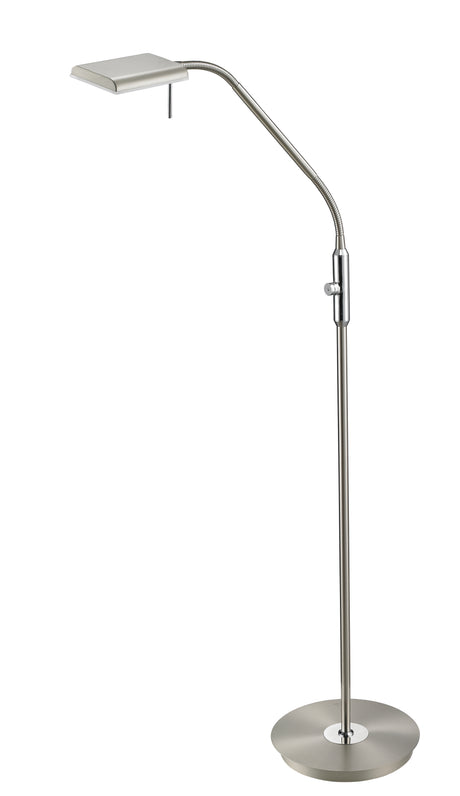 Lámpara de pie Trio Bergamo LED níquel mate 3000K 135cm 420910107