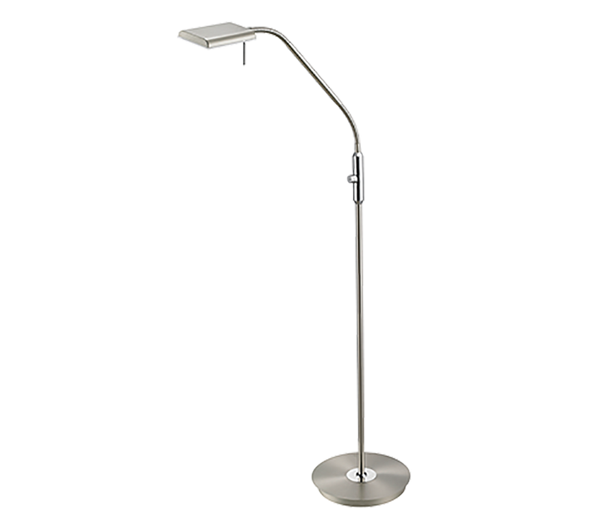 Lámpara de pie Trio Bergamo LED níquel mate 3000K 135cm 4