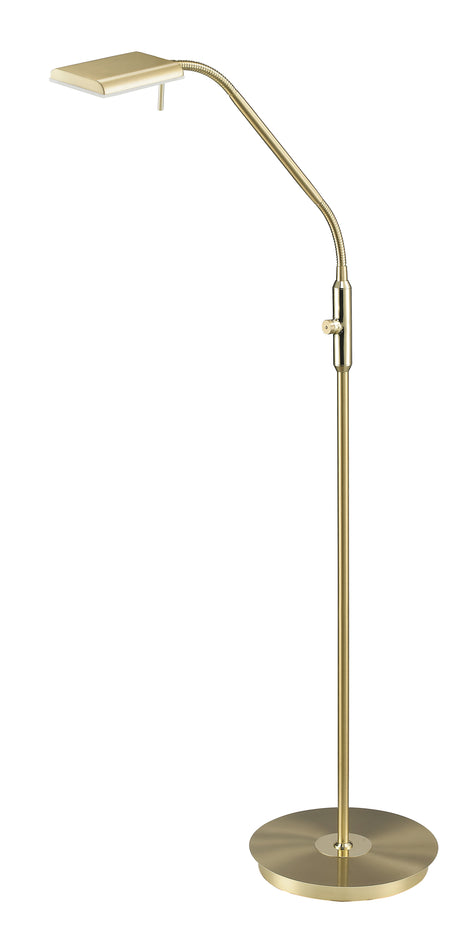 Lámpara de pie Trio Bergamo LED latón mate 3000K 135cm 420910108