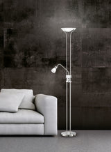 Lámpara de pie Trio Santo II LED níquel mate 3000K 180cm 421910207