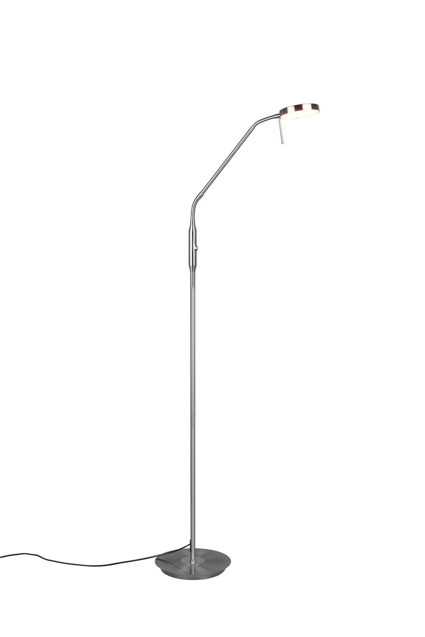 Trio Monza Lámpara de pie LED de metal níquel mate 423310107
