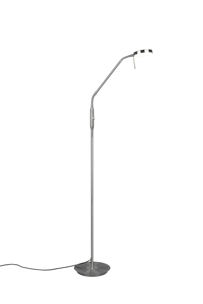 Trio Monza Lámpara de pie LED de metal níquel mate 423310107
