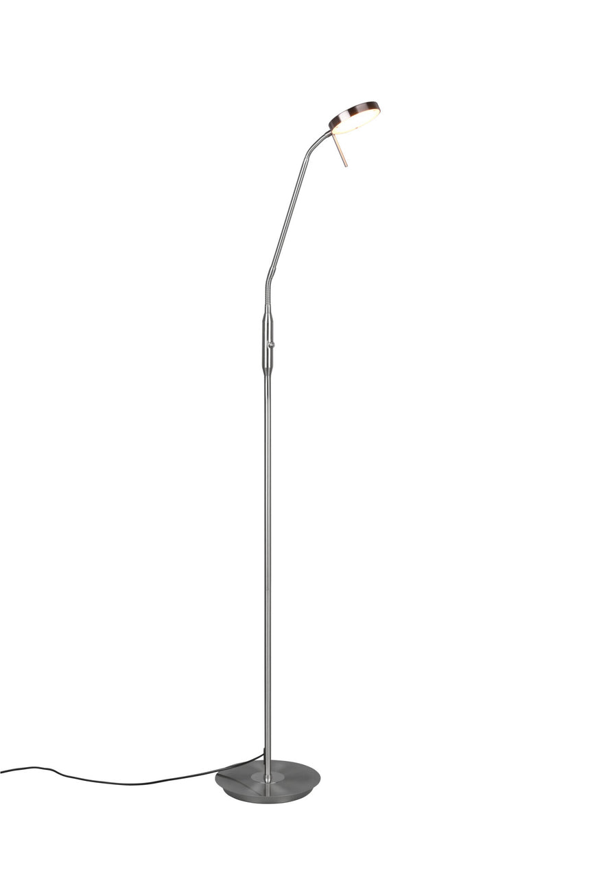 Trio Monza Lámpara de pie LED de metal níquel mate 423310107