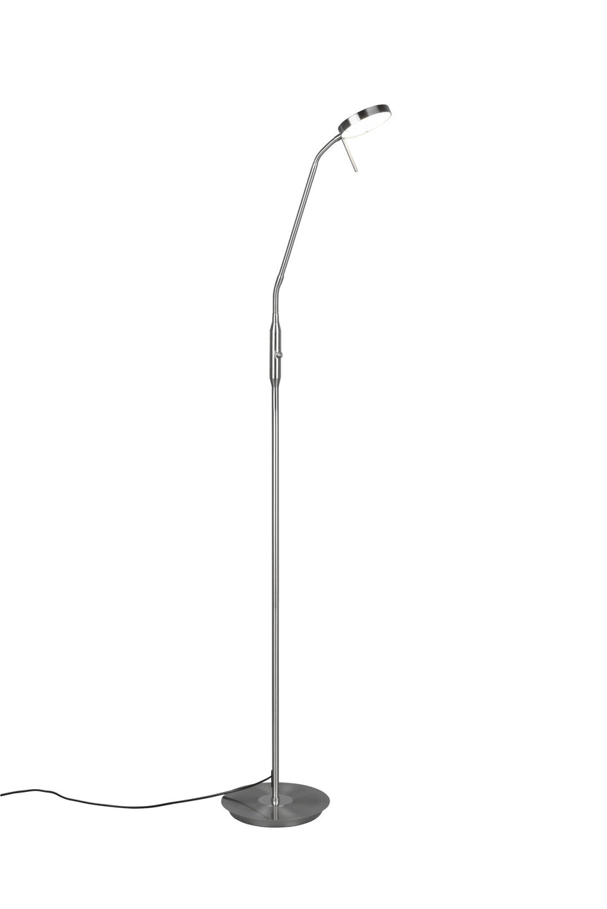 Trio Monza Lámpara de pie LED de metal níquel mate 423310107