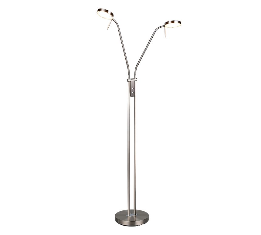 Lámpara de pie Trio Monza LED níquel mate 160cm 423310207