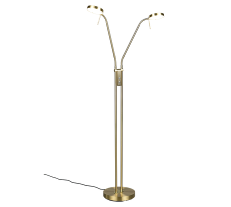Lámpara de pie Trio Monza LED latón mate 160cm 423310208