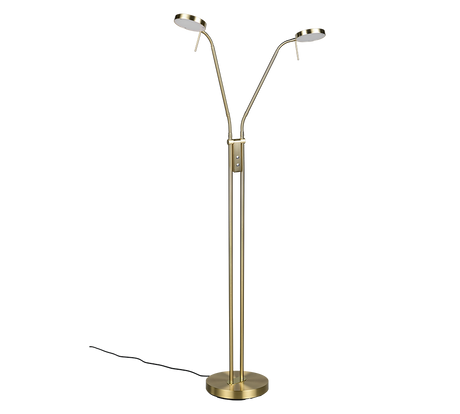 Lámpara de pie Trio Monza LED latón mate 160cm 423310208