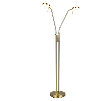 Lámpara de pie Trio Monza LED latón mate 160cm 423310208