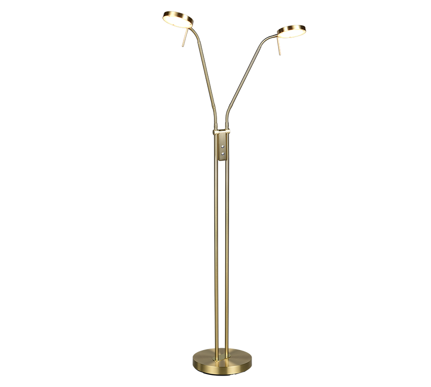 Lámpara de pie Trio Monza LED latón mate 160cm 423310208