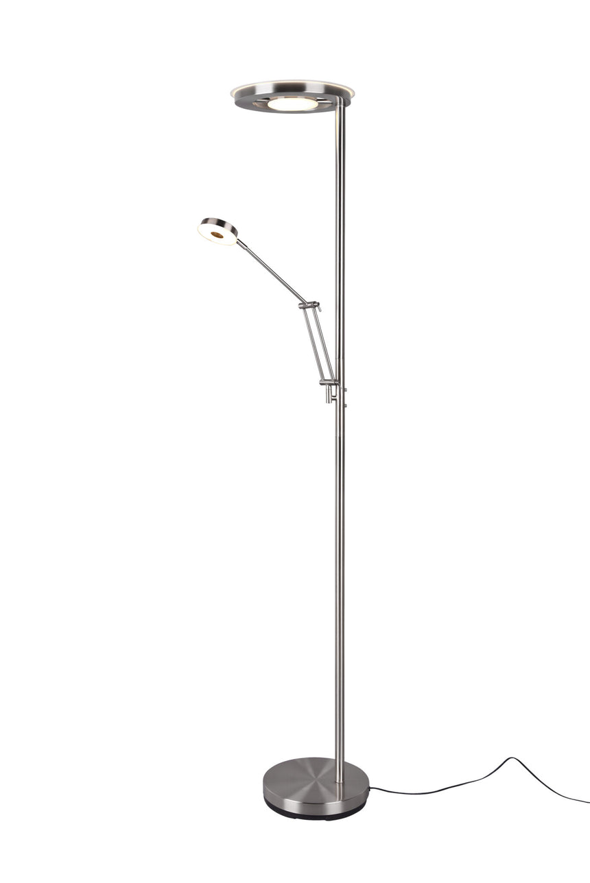 Trio Barrie Lámpara de pie LED de metal níquel mate 424210307
