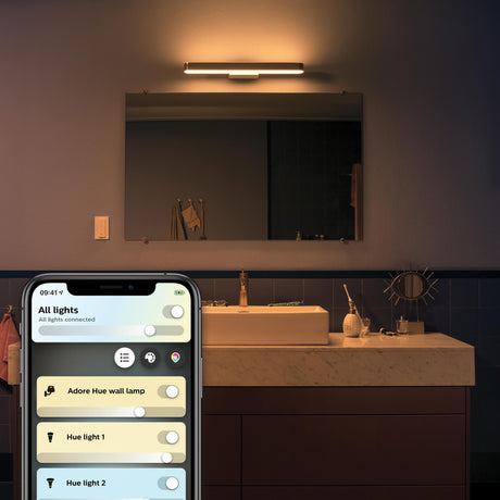 Philips Hue Luz de espejo baño Adore plata White Ambiance 25W IP44 2900lm 34083100 - imagen 3
