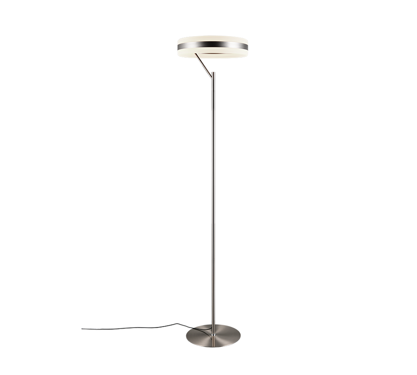 Lámpara de pie Trio Dios LED níquel mate 180cm 431410107