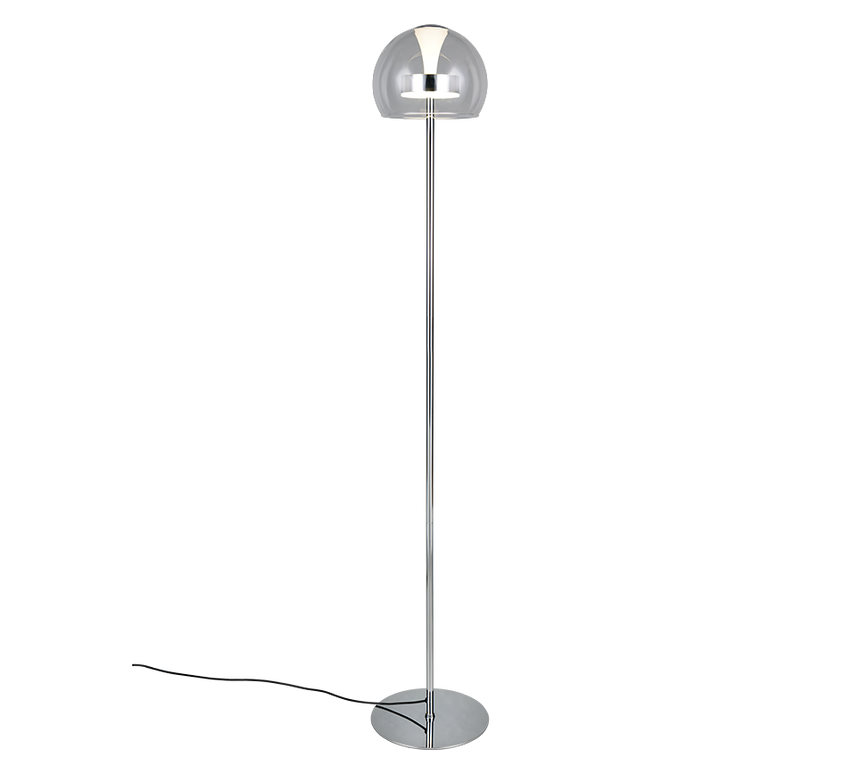 Lámpara de pie Trio Flynt LED cromo 130cm 431610106