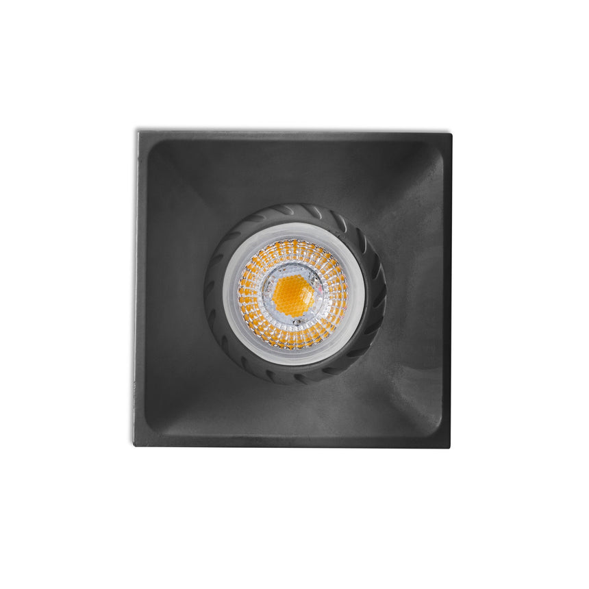 Downlight empotrable de techo Faro Neón cuadrado GU10 IP20 negro mate — ref. 43410 (1)
