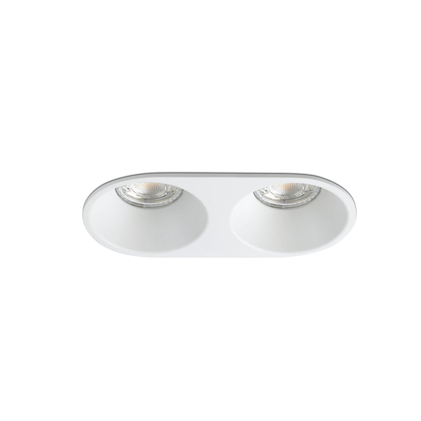 Downlight empotrable de techo Faro Gas 2 luces GU10 LED blanco mate IP20 43420