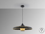 Lámpara de techo colgante Schuller Fiji negro y natural Ø60cm vista 3