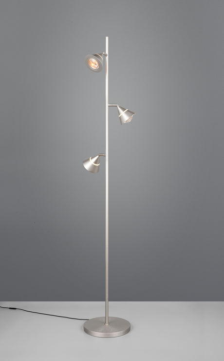 Lámpara de pie Trio Romeo LED níquel mate 150cm 437010307
