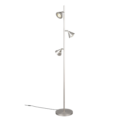 Lámpara de pie Trio Romeo LED níquel mate 150cm 437010307