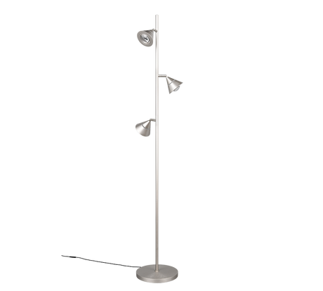 Lámpara de pie Trio Romeo LED níquel mate 150cm 437010307