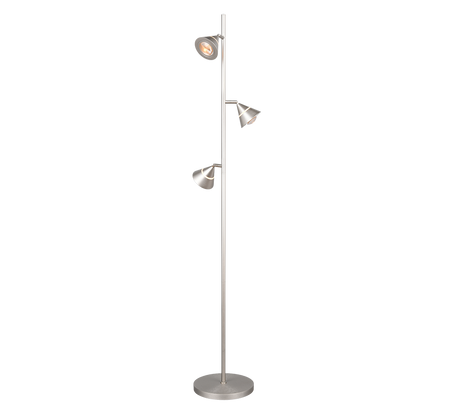 Lámpara de pie Trio Romeo LED níquel mate 150cm 437010307