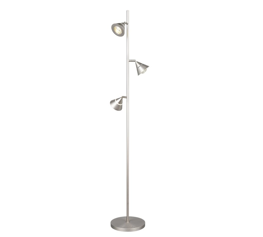 Lámpara de pie Trio Romeo LED níquel mate 150cm 437010307