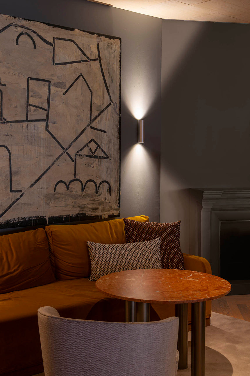 Lámpara de pared aplique Faro Stan 2 luces GU10 LED aluminio cepillado 43779