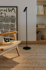 Lámpara de pie salón Faro Leo LED negro mate 2700K 43799