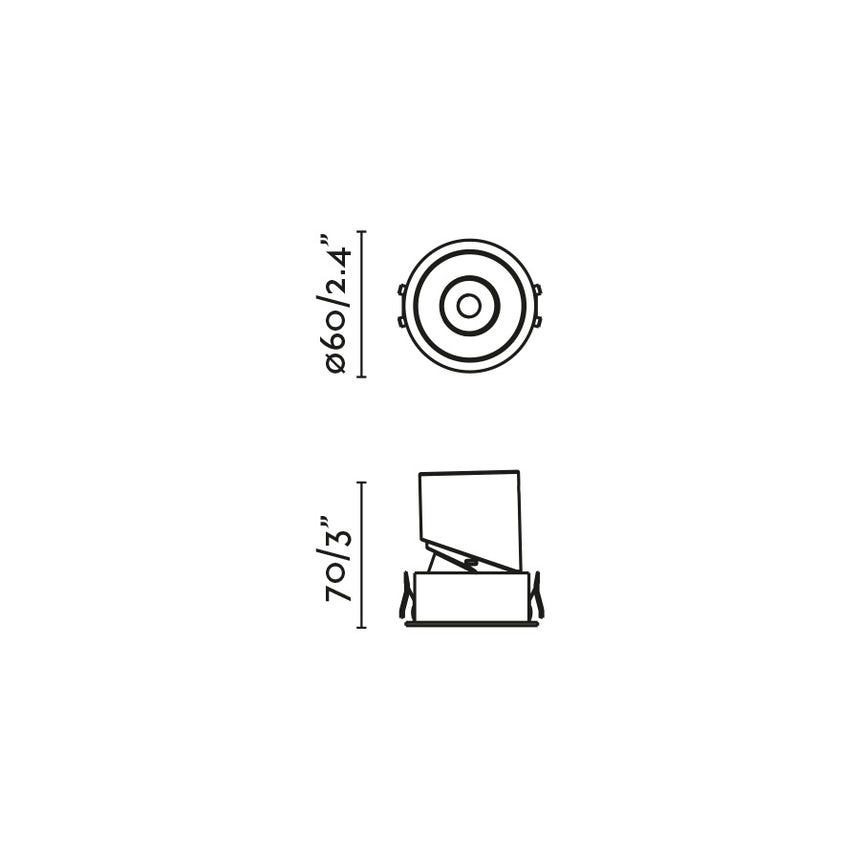 Downlight empotrable de techo Faro Lox LED negro 2700K IP20 36° 43881 - vista alternativa
