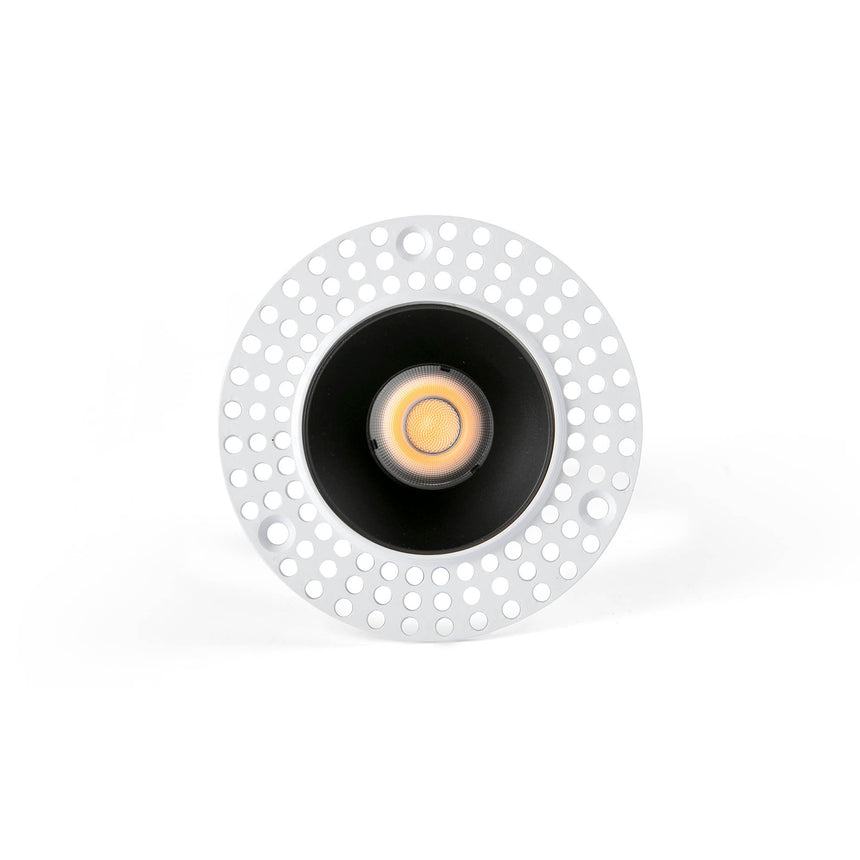 Downlight empotrable de techo Faro Lox sin marco LED 2700K IP20 36° Ø8,5cm negro — ref. 43885 (1)