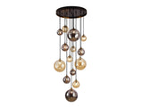 Lámpara de techo colgante bolas Schuller Dark grande 14 luces negro y latón 439015G ambiente