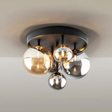 Schuller Dark Plafón 5 luces negro latón 439244