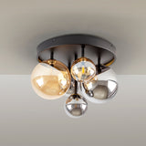Schuller Dark Plafón 5 luces negro latón 439244