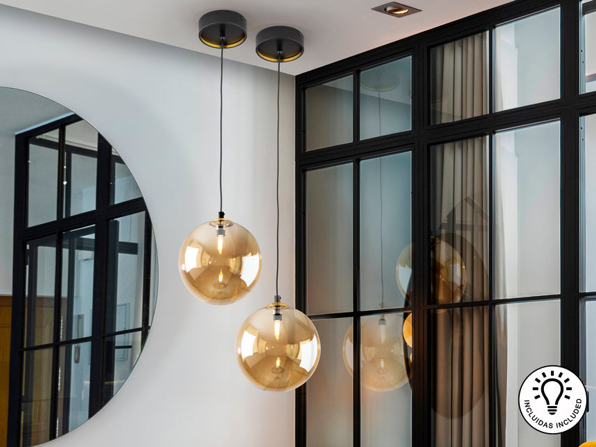 Lámpara de techo colgante bolas Schuller Dark 1 luz neg