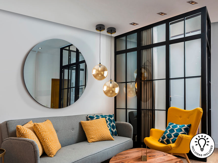 Lámpara de techo colgante bolas Schuller Dark 1 luz neg - ambiente