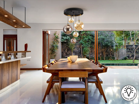 Lámpara de techo colgante bolas Schuller Dark 5 luces n