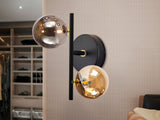 Lámpara aplique de pared bolas Schuller Dark 2 luces negro y latón 439749