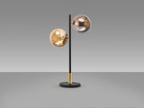 Schuller Dark Table Lamp 2 Lights Black Brass 439817