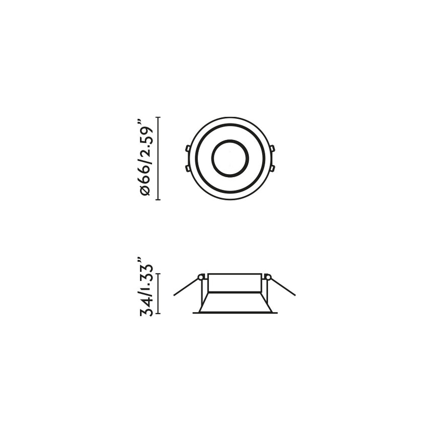 Downlight empotrable de techo Faro Flac GU10 LED negro IP65 44103
