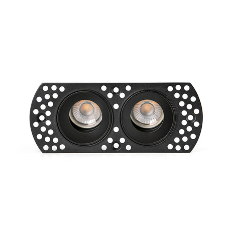 Downlight empotrable de techo Faro Flic 2 luces GU10 IP20 negro — ref. 44113 (1)