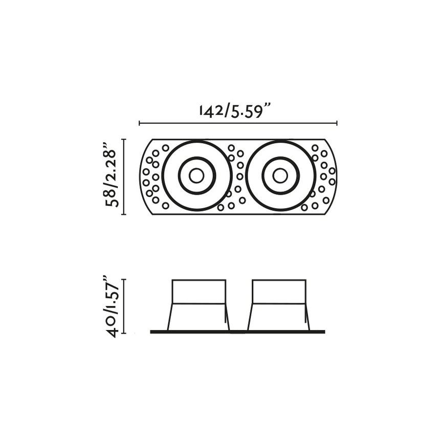 Downlight empotrable de techo Faro Flic 2 luces GU10 LED negro IP20 44113