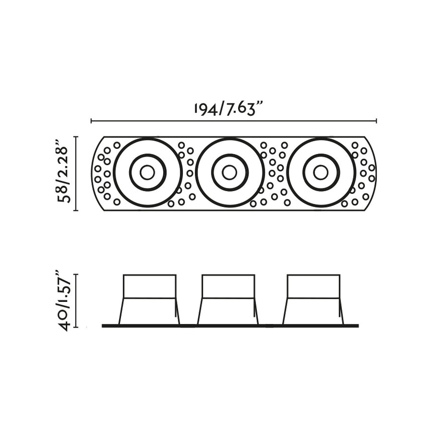 Downlight empotrable de techo Faro Flic 3 luces GU10 LED blanco IP20 44114 - vista alternativa