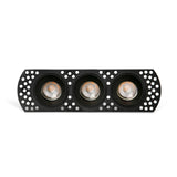 Downlight empotrable de techo Faro Flic 3 luces GU10 IP20 negro — ref. 44115 (1)