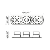 Downlight empotrable de techo Faro Flic 3 luces GU10 LED negro IP20 44115