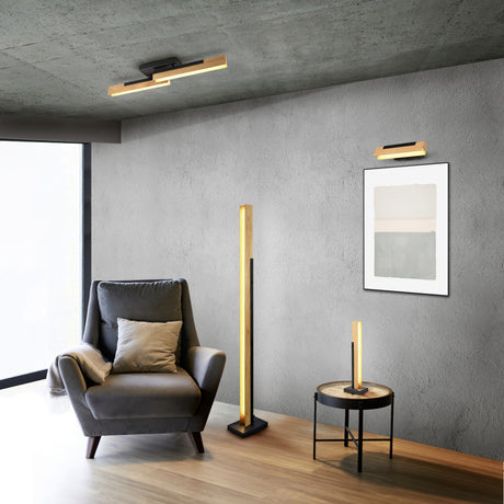 Lámpara de pie Trio Kerala LED negro mate táctil 3000K 120cm 441610132
