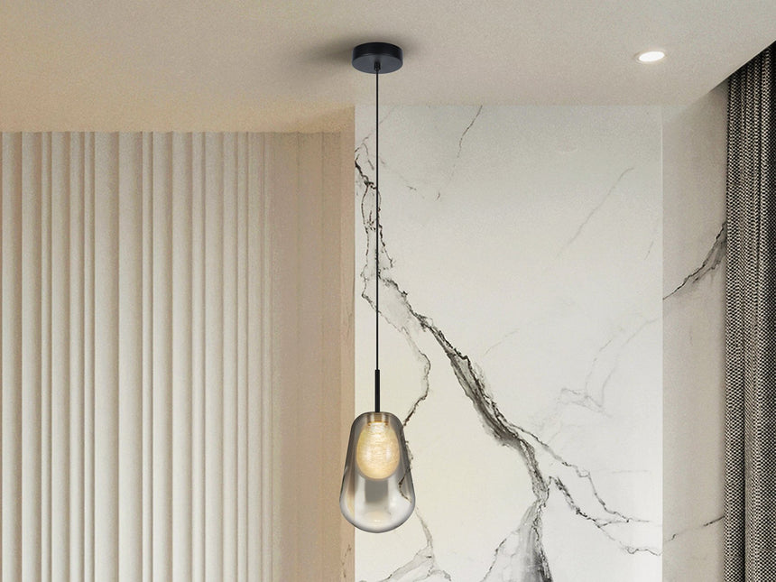 Lámpara de techo colgante Schuller Ecos 1 luz negro 447218