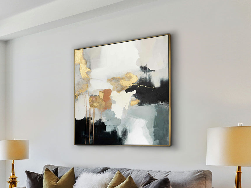 Cuadro acrílico Schuller Expresión pintura acrílica y dorado 100x100cm 448406