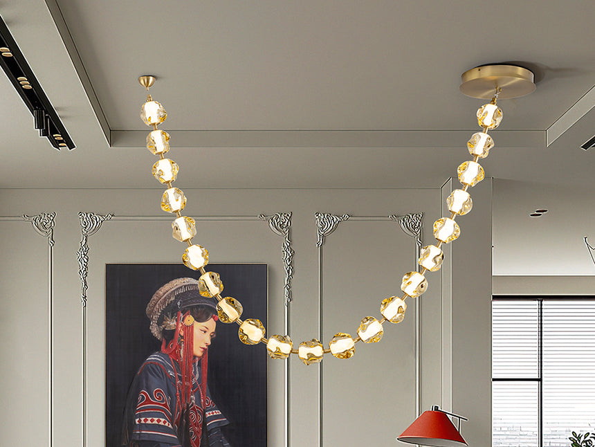 Schuller Zaria II Chandelier 21 lights bronze/amber dimmable 448765