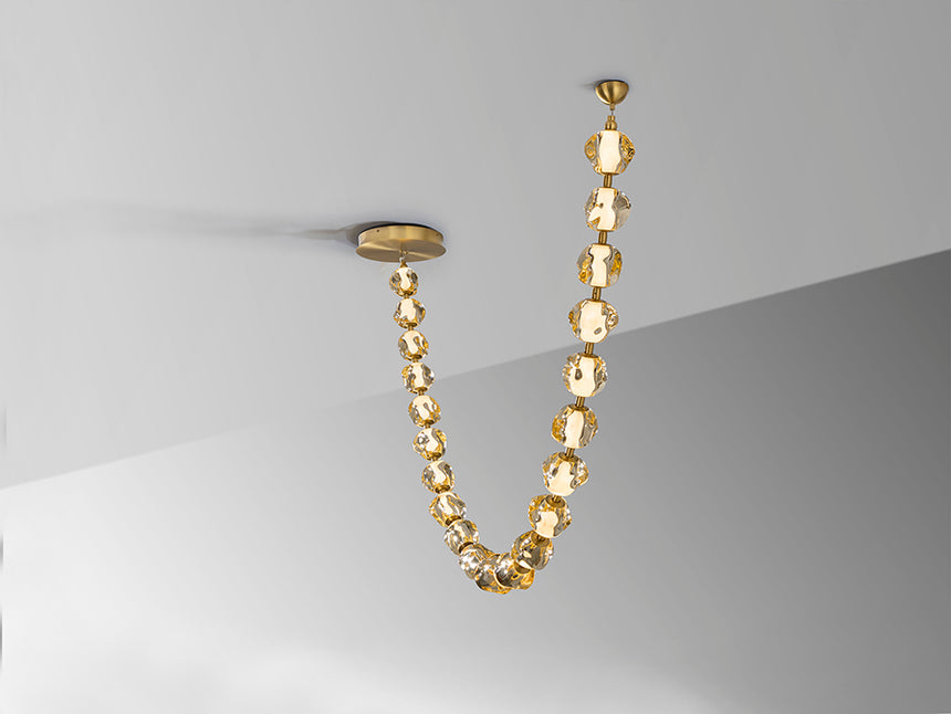 Schuller Zaria II Chandelier 21 lights bronze/amber dimmable 448765