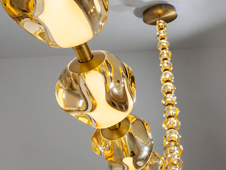 Schuller Zaria II Chandelier 21 lights bronze/amber dimmable 448765